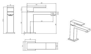Смеситель для раковины Boheme Qubic 471-SGM антрацит глянец